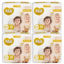 Fralda Descartável Mili Love & Care XXXG - 4 Pacotes com 18 (72 Fraldas)