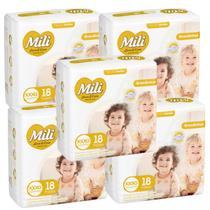 Fralda Descartável Mili Love & Care XXXG - 5 Pacotes com 18 Fraldas (Total 90)