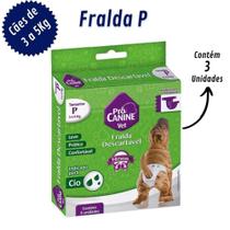 Fralda Descartável P para Cães 3 Unidades PróCanine