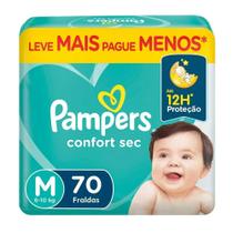 Fralda Descartável Pampers Confort Sec Super M (610kg) 70 Unidades