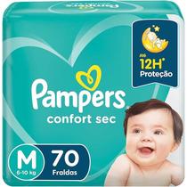 Fralda descartavel pampers confort sec super m c/70un