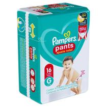 Fralda Descartável Pampers Pants Ajuste Total Tamanho G - 8 Pacotes com 16 Fraldas - Total 128 Tiras