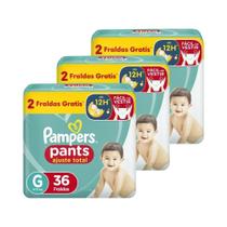 Fralda Descartável Pampers Pants Tamanho G - 3 Pacotes com 36 Fraldas - Total 108 Tiras