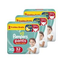 Fralda Descartável Pampers Pants Tamanho XG - 4 Pacotes com 32 Fraldas - Total 128 Tiras