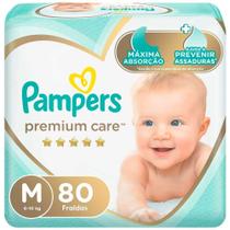 Fralda Descartável Pampers Premium Care M 80 Unidades Fralda Descartável Pampers Premium Care M 80 Unidades