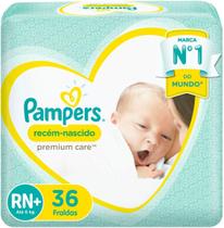 Fralda descartavel pampers premium care rn c/ 36 unidades