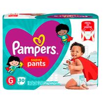 Fralda Descartável Pampers Super Pants Pacotão G Com 30 Unidades