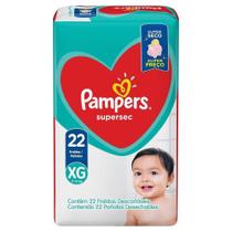 Fralda Descartável Pampers Supersec Extra Grande 8 Pacotes com 22 Tiras