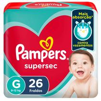 Fralda Descartável Pampers Supersec Pacotão G 26 Unidades