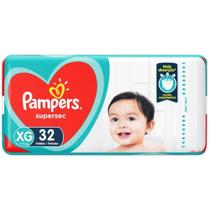 Fralda Descartável Pampers Supersec XG - 4 Embalagens com 32 Unidades cada