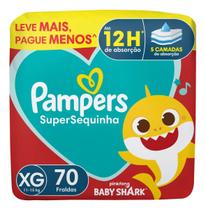 Fralda Descartável Pampers Supersequinha Tamanho Xg 70 Unidades Extra Grande Sem Gênero.