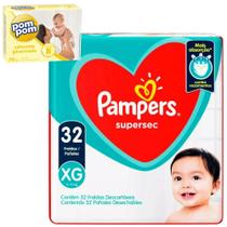 Fralda descartavel Pampers XG 32un Kit Sabonete Glicerinado