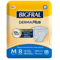 Fralda descartável para adulto bigfral derma plus m - 8 unidades