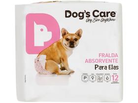 Fralda Descartável para Cachorro Fêmea P - Dogs Care Para Elas 12 Unidades - Dog's Care