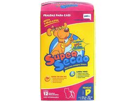 Fralda Descartável para Cachorro Fêmea P - Petix Super Secão 12 Unidades