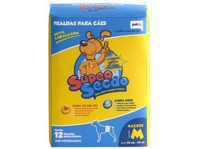 Fralda Descartável para Cachorro Macho M - Petix Super Secão 12 Unidades