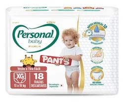 Fralda descartável personal baby pants xg c/18 unidades 13 à 18kg