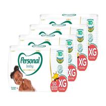 Fralda Descartável Personal Baby Premium Hiper Tamanho XG - 4 Pacotes com 50 Fraldas - Total de 200 Tiras