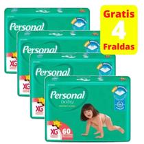 Fralda Descartavel Personal Giga 4 Pacotes TamanhoXG Com 240 Unidades - 11,5 a 15 kg