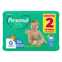 Fralda Descartável Personal Soft & Protect Tamanho G - 9 Pacotes com 34 Fraldas - Total 306 Tiras Fralda Descartável Personal Soft & Protect Tamanho G - 9 Pacotes com 34 Fraldas - Total 306 Tiras