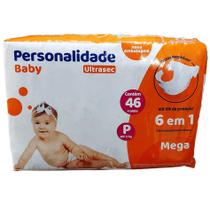 Fralda descartável personalidade baby ultrasec p até 5kg c/46 unidades mega