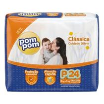 Fralda Descartável Pom Pom Clássica Jumbo Tamanho P 24 Unidades