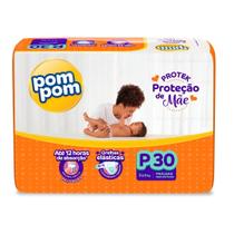 Fralda Descartável Pom Pom Derma Protek Jumbo Tamanho P com 30 fraldas