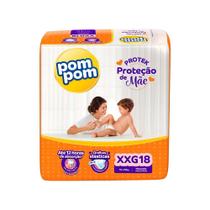 Fralda Descartável Pom Pom Derma Protek Jumbo Tamanho XXG - 6 Pacotes com 18 Fraldas - Total 108 Tiras