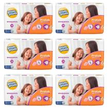 Fralda Descartável Pom Pom Protek Baby Jumbo Grandinhos Tamanho XXG - 6 Pacotes com 14 Fraldas - Total de 84 Tiras