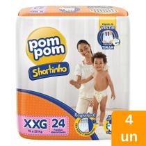 Fralda Descartável Pom Pom Shortinho Jumbo Tamanho XXG - 4 Pacotes com 24 Tiras Fralda Descartável Pom Pom Shortinho Jumbo Tamanho XXG - 4 Pacotes com 24 Tiras