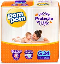 Fralda descartavel pompom derma protek jumbo g c/24 unid