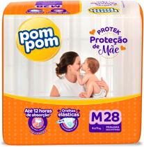 Fralda descartavel pompom derma protek jumbo m c/28 unid