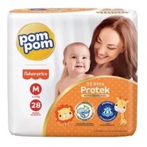 Fralda descartável pompom derma protek nova m 4 a 9 kg