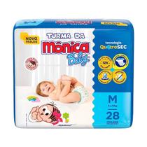 Fralda Descartável Recém Nascido Bebê Turma da Monica Baby Jumbo M 28UN 4 a 9 KG