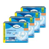 Fralda Descartável Tena Adulto Slip Tamanho XG - 4 Pacotes com 16 Fraldas - Total 64 Tiras