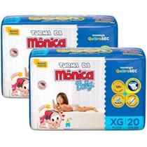 Fralda Descartável Turma da Mônica Baby - Kit com 2 pacotes - Tam XG - 40 Fraldas Fralda Descartável Turma da Mônica Baby - Kit com 2 pacotes - Tam XG - 40 Fraldas
