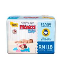 Fralda Descartável Turma da Mônica Baby Recém Nascido RN 18 unidades - Ontex