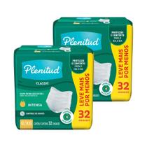 Fralda Descatável Plenitud Classic Intensa Roupa Íntima G/XG - 2 Pacotes Com 32 Unidades - Total 64 Tiras