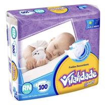 Fralda Destartável Pacotão Vitalidade Baby Hiper - Tamanho RN - 100 Unidades