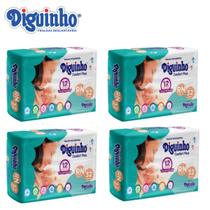 Fralda Diguinho RN Confort Plus recém nascido ou prematuro 4 pacotes com 32 unidades