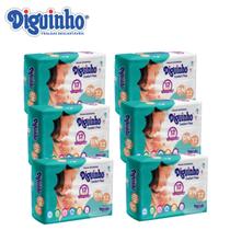Fralda Diguinho RN Confort Plus recém nascido ou prematuro 6 pacotes com 32 unidades