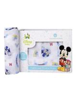 Fralda Disney Caixa Com 5 Unidades Minnie Mickey 100% Algodão Cor:Mickey