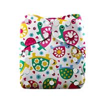 Fralda Ecológica Reutilizável AIO com absorvente Tartaruguinhas 3kg a 15kg