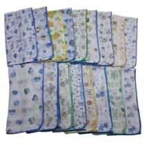 Fralda Estampada Luxo 70X70 Com Crochê Com 3 Pçs Masculino Fralda Estampada Luxo 70X70 Com Crochê Com 3 Pçs Masculino