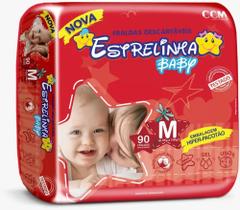 Fralda Estrelinha Baby Hiper Tamanho M 1 Pacote Com 90 Unidades