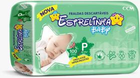 Fralda Estrelinha Baby Hiper Tamanho P 1 Pacote Com 100 Unidades