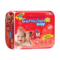 Fralda Estrelinha Baby Tamanho M Pacote Prático 20 Fraldas Descartáveis