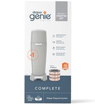 Fralda Genie Completa Fralda (Cinza) com Controle de Odor Antimicrobiano Inclui 1 Lata de Lixo de Fraldas, 3 Sacos de Recarga, 1 Filtro de Carbono - Diaper Genie