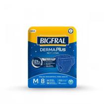 Fralda Geriátrica Adulto Bigfral Derma Plus Noturna M com 8 unidades