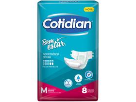 Fralda Geriátrica Adulto Cotidian Bem Estar M 8 Unidades